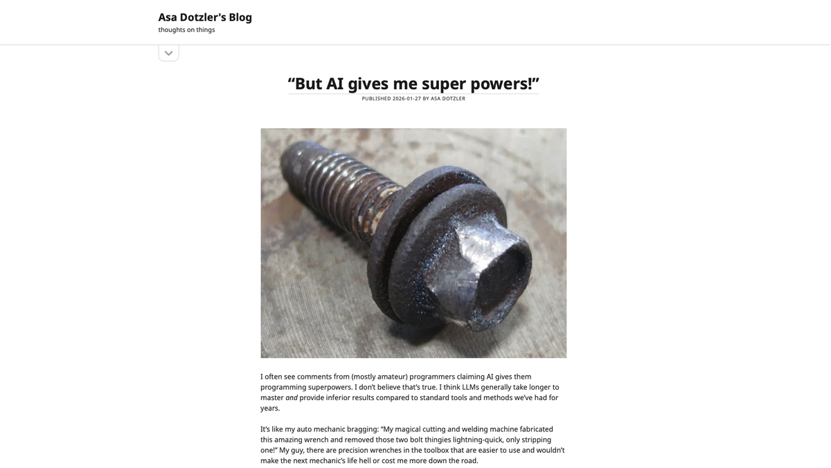 Screenshot of Asa Dotzler's website