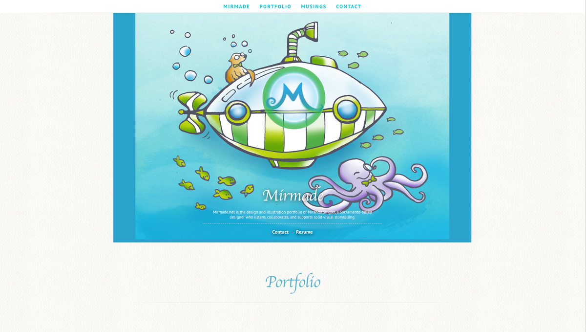 Screenshot of Miranda Singler's website