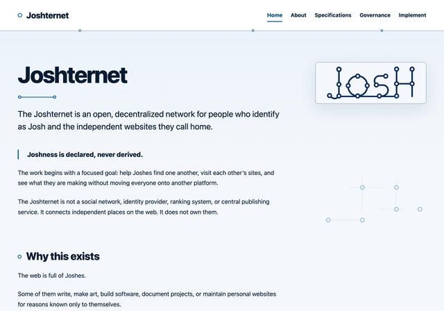 Joshternet.org Is Live